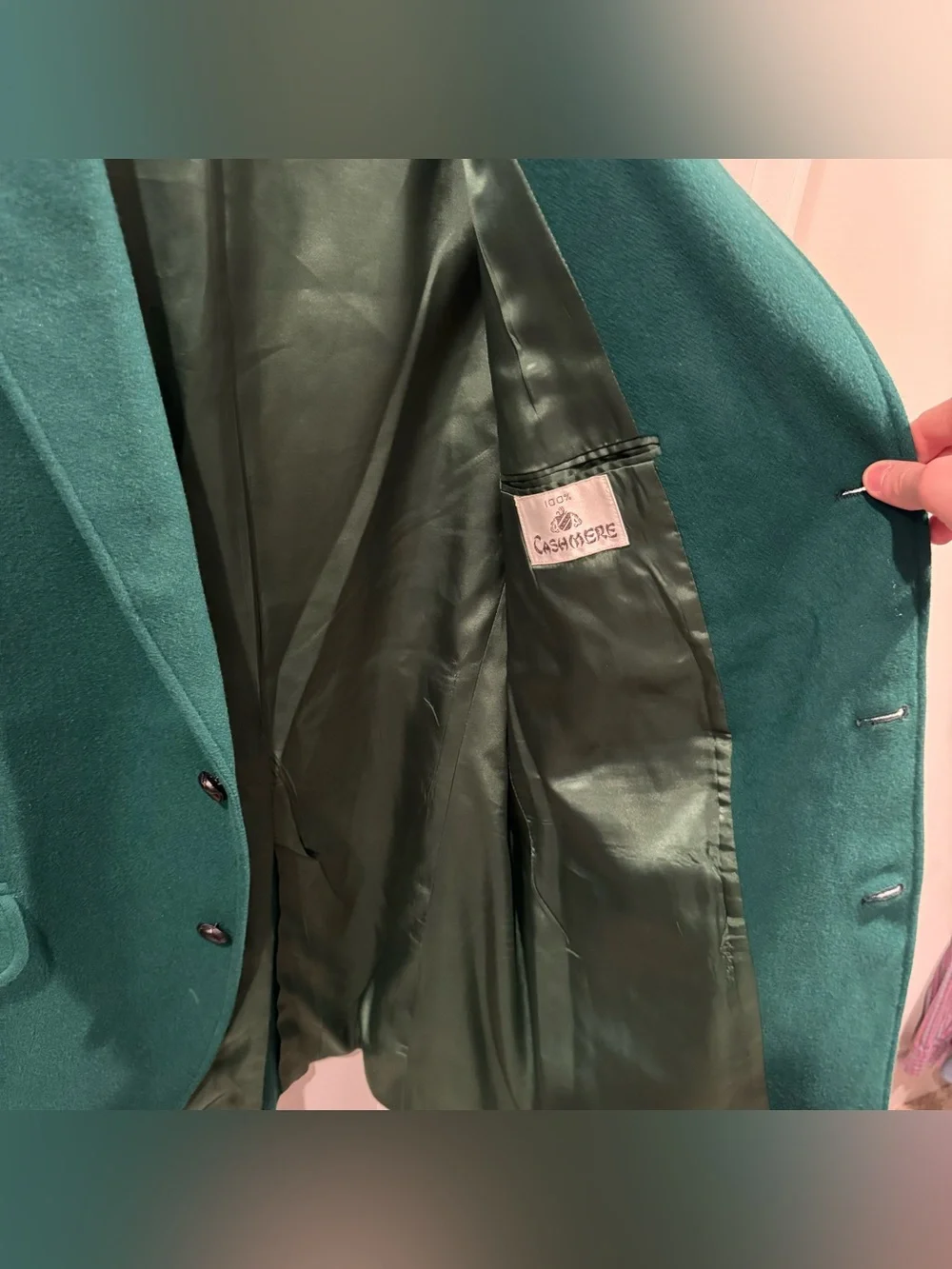 VTG 80s Jos A Bank 100% Cashmere Dark Green Blazer Sport Coat Jacket 44 Long